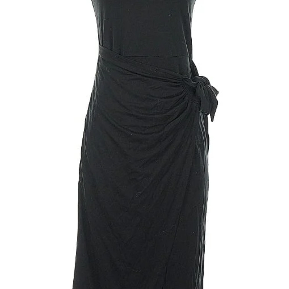 A New Day Black Ruched Halter Maxi Dress